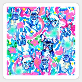 French Bulldogs preppy seamless pattern Sticker